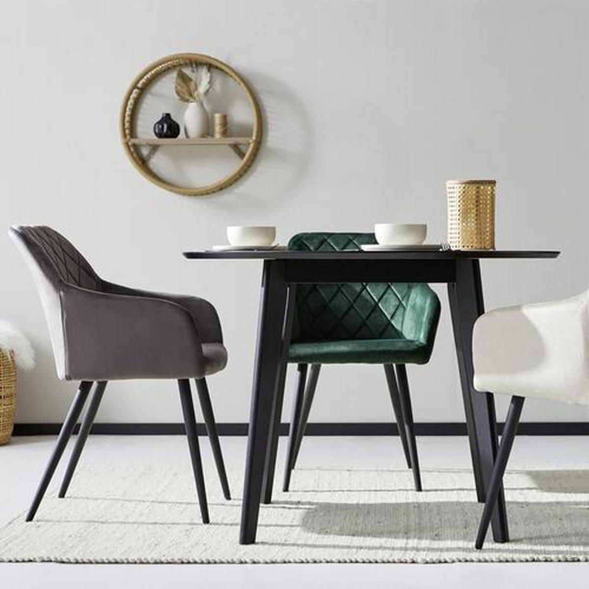 ŽIDLE S PODRUČKAMI, železo, samet, černá, šedohnědá - černá/šedohnědá, Trend, kov/dřevo (54/86/60cm) - Hom`in