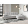 ECKSOFA ZORA E Silberfarben Flachgewebe  - Silberfarben/Schwarz, MODERN, Textil/Metall (262/164cm) - Sit & More