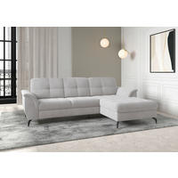 ECKSOFA ZORA E Silberfarben Flachgewebe  - Silberfarben/Schwarz, MODERN, Textil/Metall (262/164cm) - Sit & More