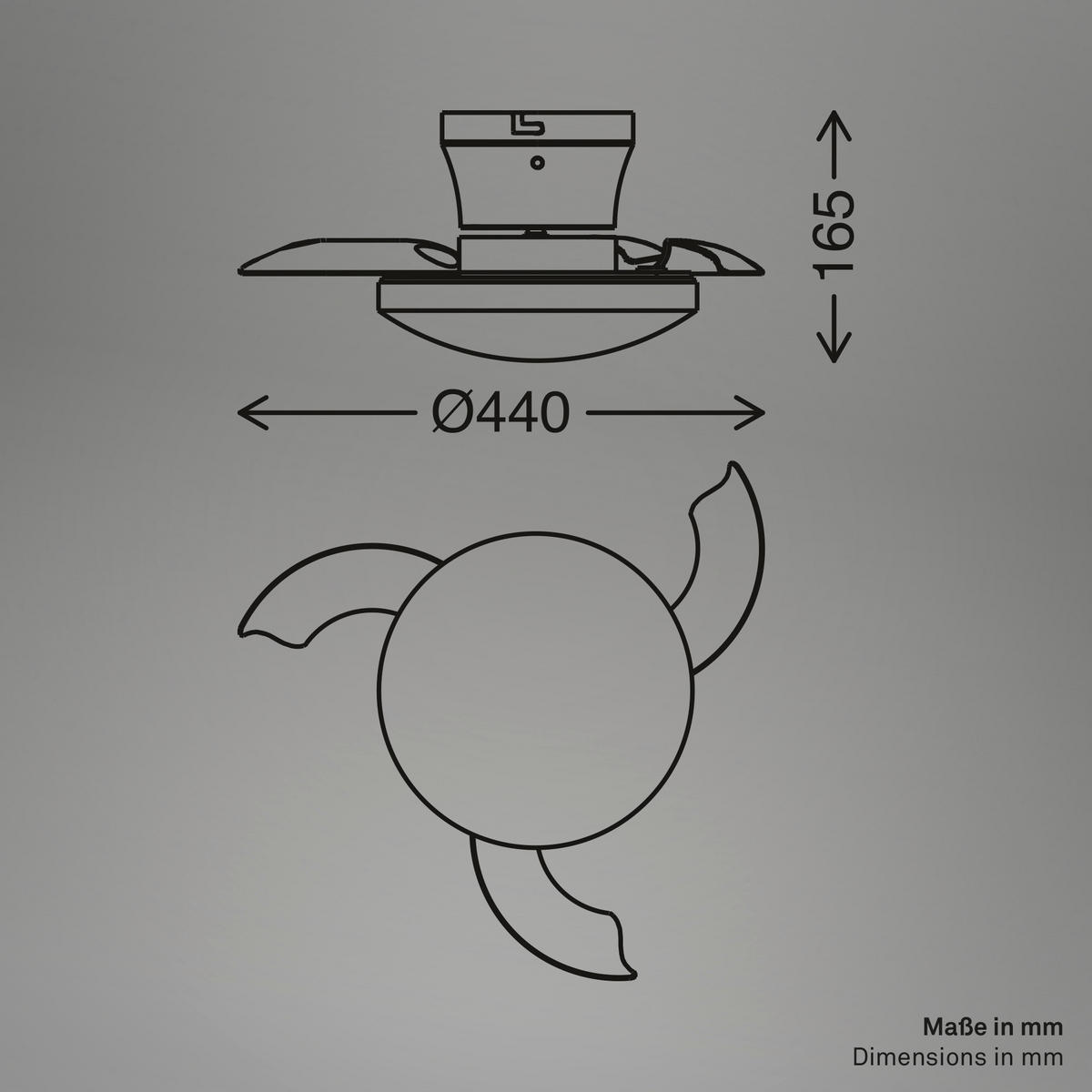 DECKENVENTILATOR - Weiß, Design, Kunststoff/Metall (44/16,5cm)