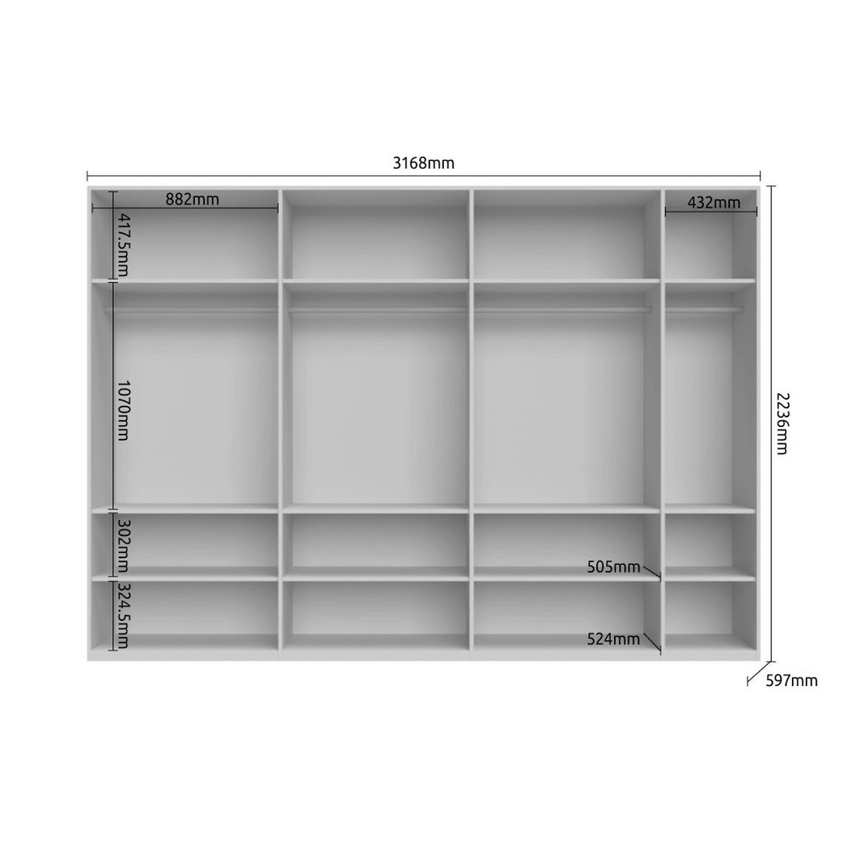 ORMAR SA KLASIČNIM VRATIMA  317/224/56 cm  - Dizajnerski (317/224/56cm)
