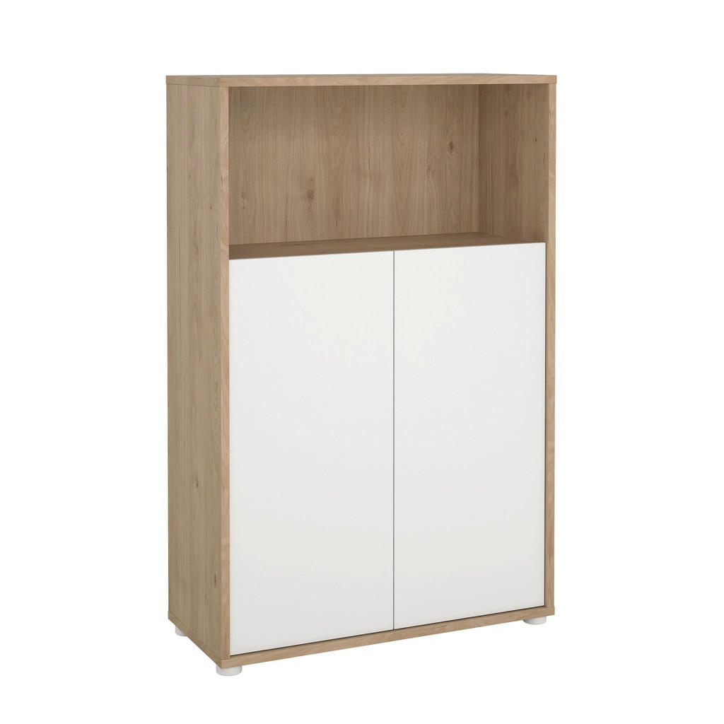 P & B VYSOKÁ KOMODA, biela, farba duba, 79,6/34,3/123,6 cm