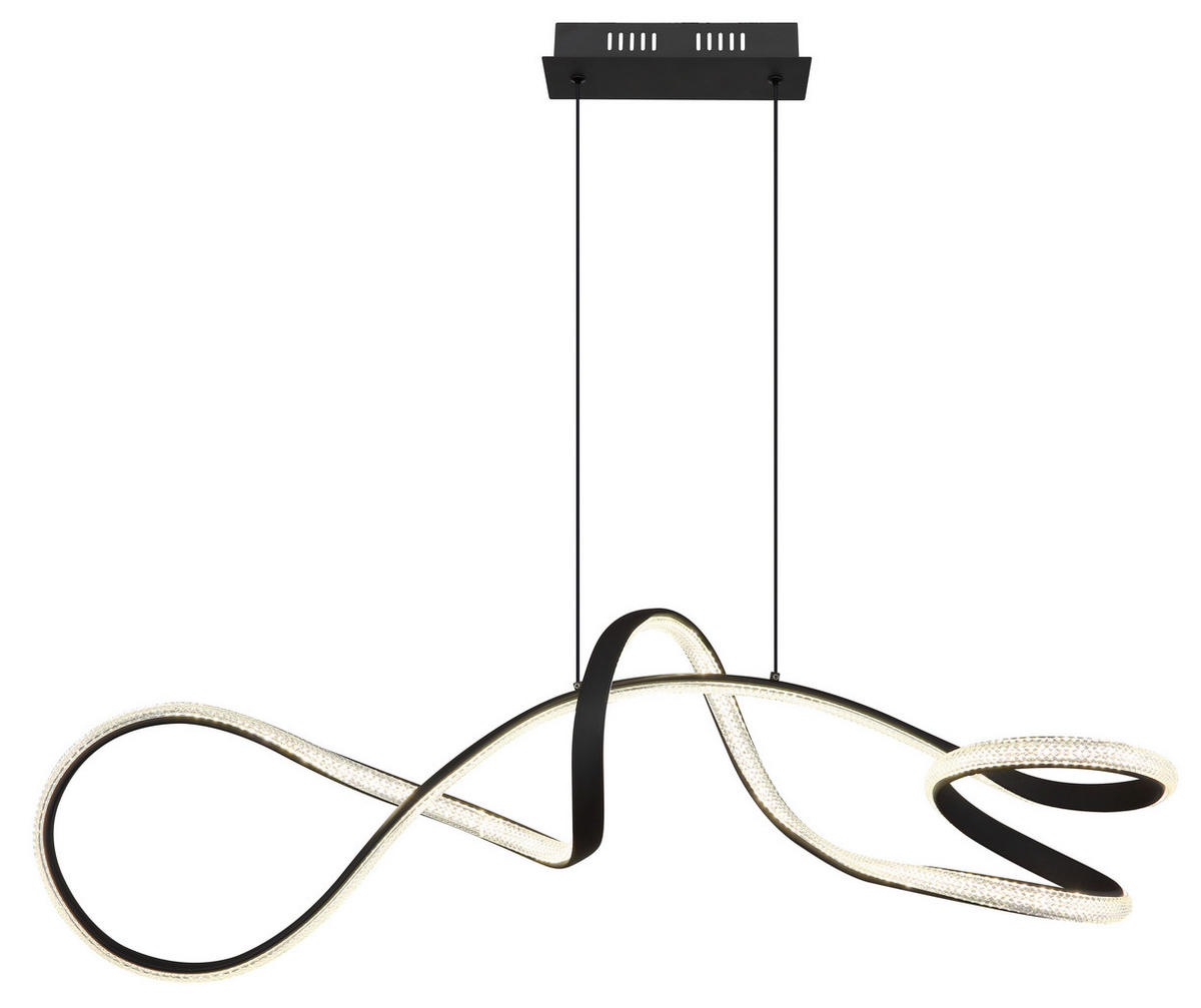 LED-HÄNGELEUCHTE 108/33/120 cm    - Klar/Schwarz, Design, Kunststoff/Metall (108/33/120cm) - Globo