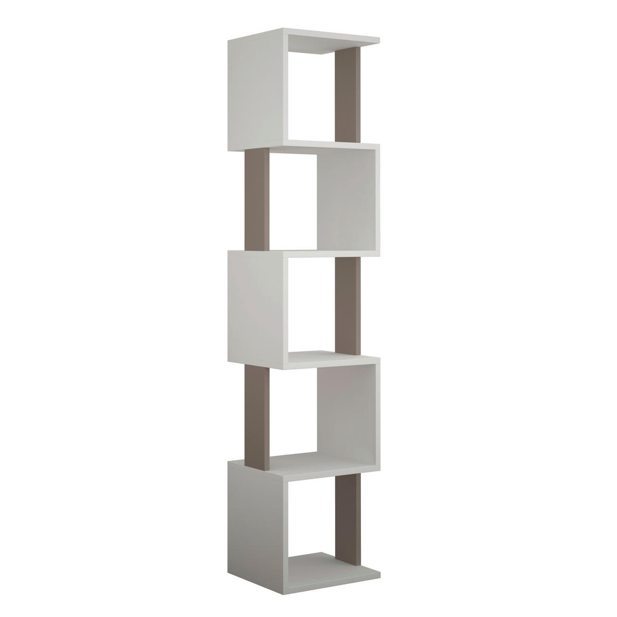 BOKHYLLA i 35/161/30 cm vit, mocca  - vit/mocca, Design, trämaterial (35/161/30cm) - Livetastic