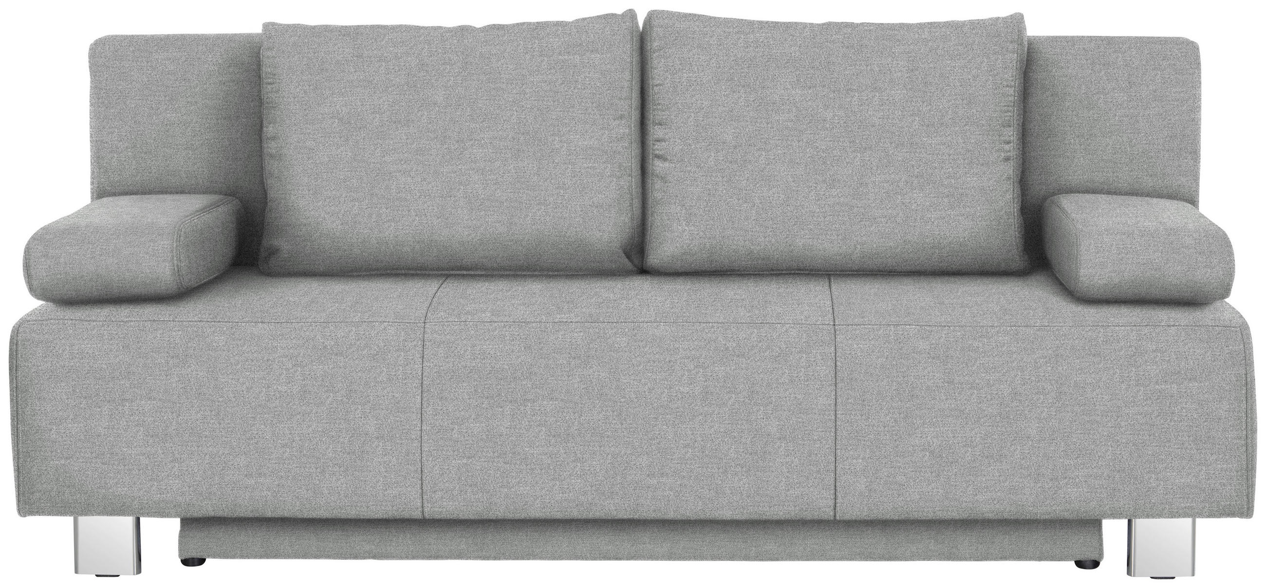 SCHLAFSOFA in Flachgewebe Hellgrau  - Chromfarben/Hellgrau, Design, Textil/Metall (197/88/89cm) - Xora