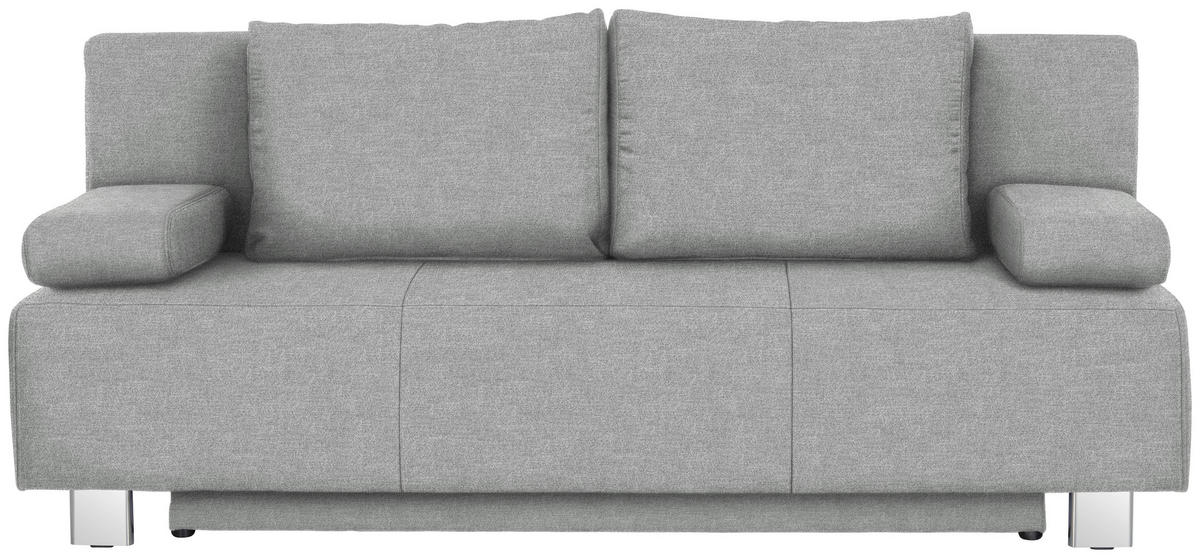 SCHLAFSOFA in Flachgewebe Hellgrau  - Chromfarben/Hellgrau, Design, Textil/Metall (197/88/89cm) - Xora