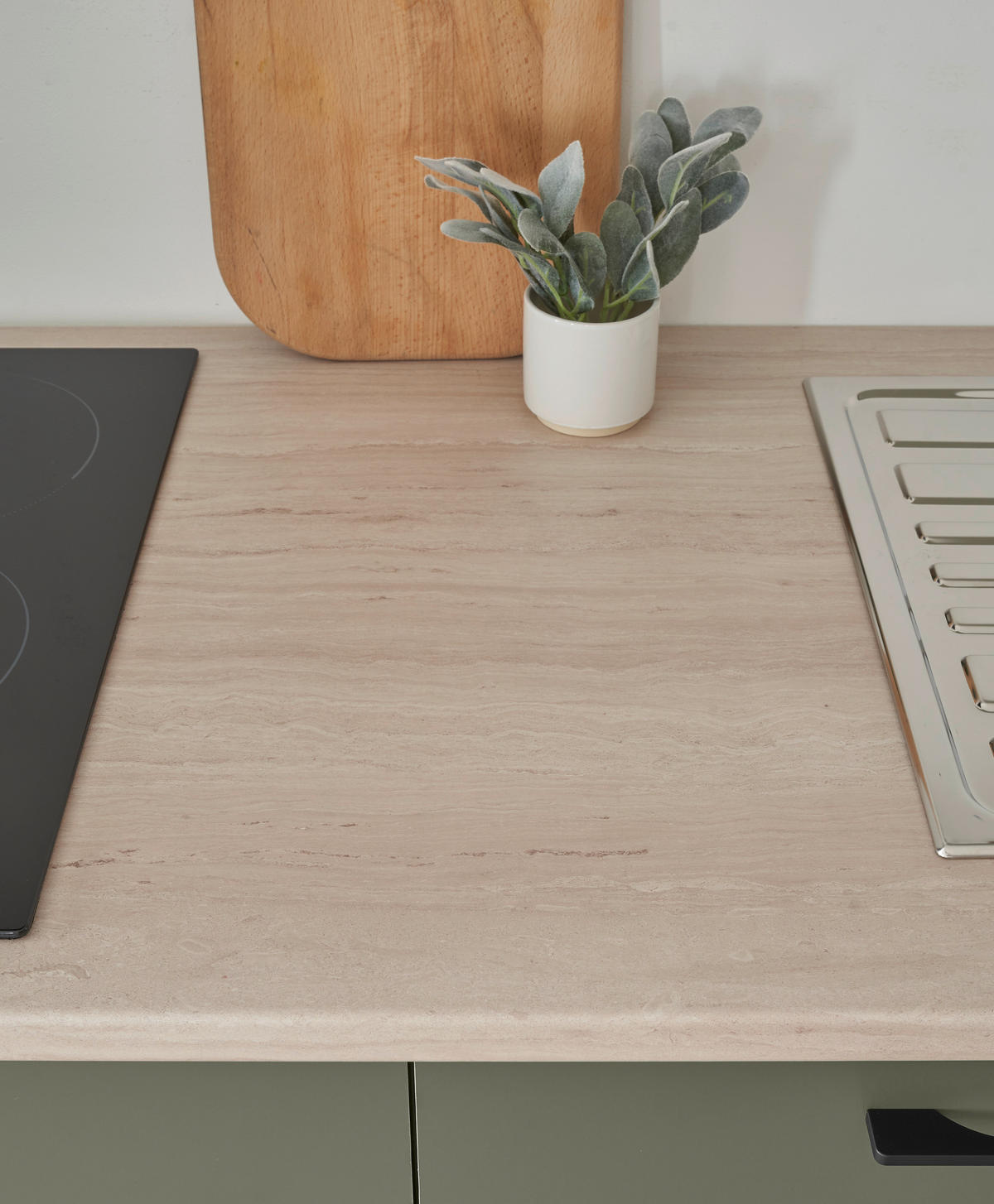 KÜCHENBLOCK 260 cm   in Grün, Mintgrün  - Beige/Schwarz, Design, Holzwerkstoff/Metall (260cm) - MID.YOU