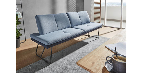 SITZBANK 208/90/74 cm Flachgewebe Anthrazit, Blau, Schwarz Metall - Blau/Anthrazit, Design, Textil/Metall (208/90/74cm) - Dieter Knoll
