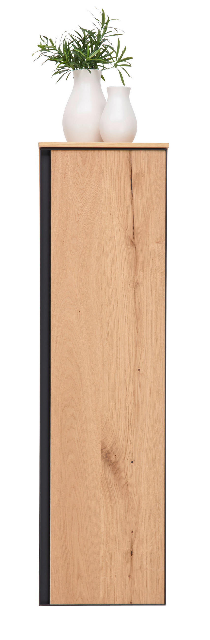 MIDISCHRANK 35/125/37 cm  - Eichefarben/Schwarz, MODERN, Glas/Holz (35/125/37cm) - Dieter Knoll