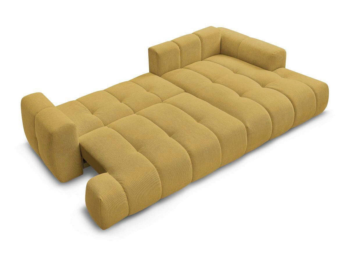 ECKSCHLAFSOFA FUJI Leinenoptik Gelb  inkl.  - Gelb/Schwarz, MODERN, Kunststoff/Textil (292/160cm)