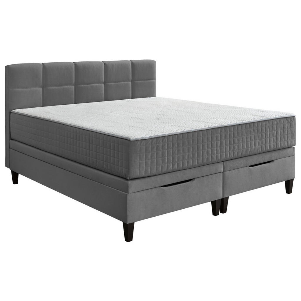 Thumbnail - Boxxx Boxbett, Anthrazit, Textil, H2 + H3, Höhe ca. 30 cm, 180x200 cm, Wendematratze mit unterschiedlichen Härtegraden, ...