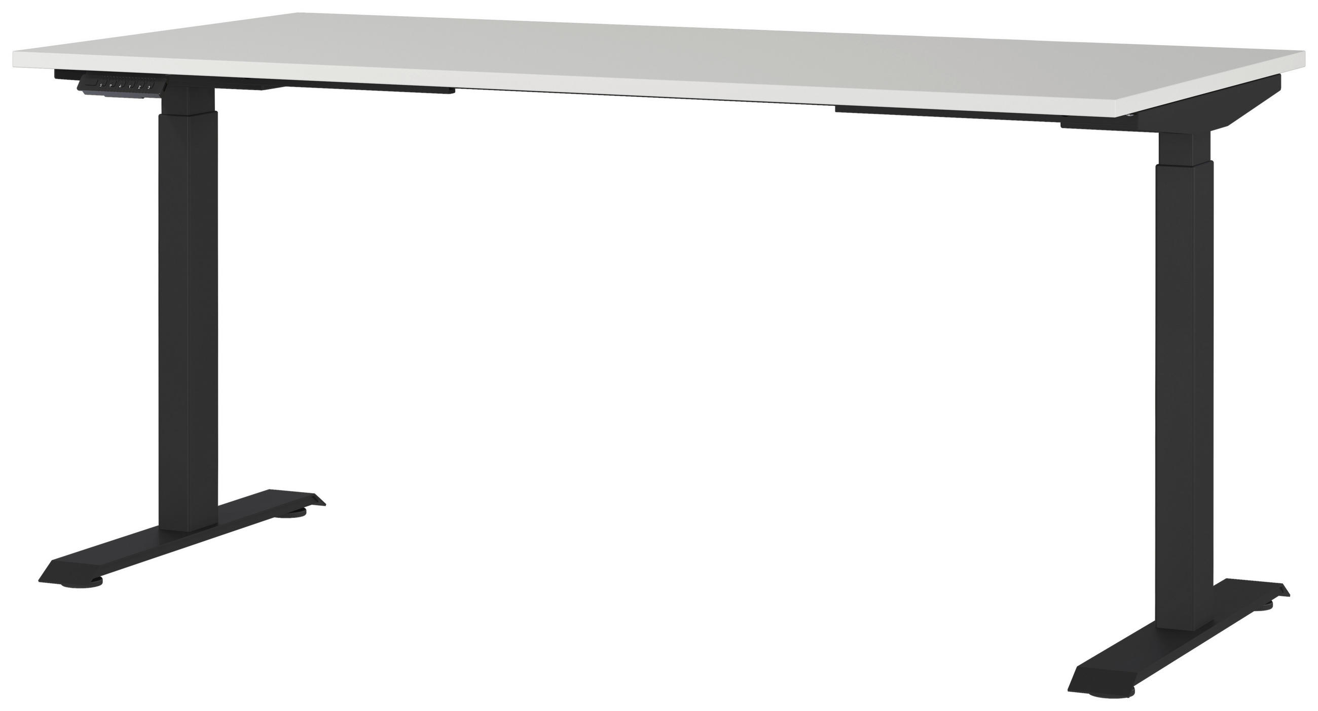 SCHREIBTISCH 160/80/72-118 cm  in Schwarz, Hellgrau  - Hellgrau/Schwarz, MODERN, Holzwerkstoff/Metall (160/80/72-118cm) - Novel