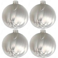 CHRISTBAUMKUGEL-SET 8 cm 4-teilig  - Weiß, LIFESTYLE, Glas/Metall (8cm) - X-Mas