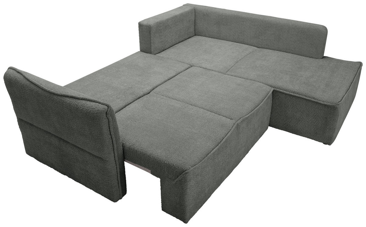 ECKSOFA in Chenille Grau  - Schwarz/Grau, Konventionell, Kunststoff/Textil (233/193cm) - Carryhome