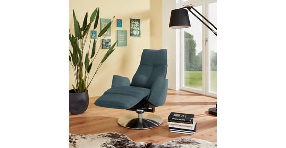 RELAXSESSEL in Textil Hellblau  - Anthrazit/Hellblau, Design, Textil/Metall (71/114/84cm) - Johann Jakob