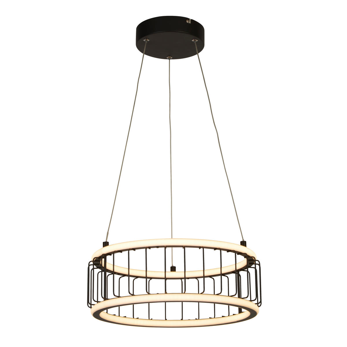 LED-HÄNGELEUCHTE Circolo 38/150 cm   - Schwarz, Design, Kunststoff/Metall (38/150cm)