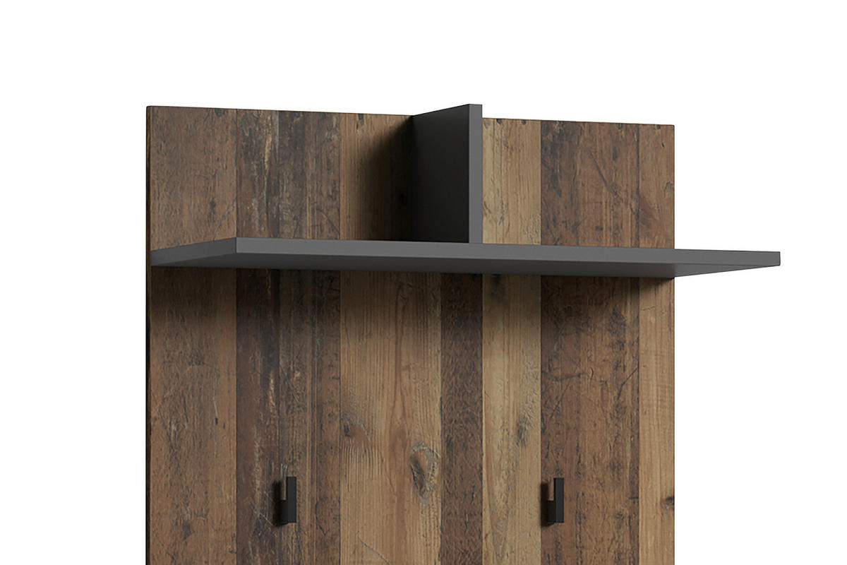GARDEROBE 3-teilig  in 40/184/35 cm  - Alteiche/Anthrazit, Design, Holzwerkstoff (40/184/35cm) - MID.YOU