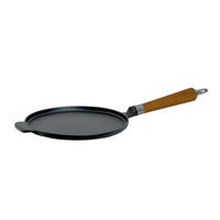 BRATPFANNE  - Schwarz/Braun, Basics, Holz/Metall (51/24/7cm)