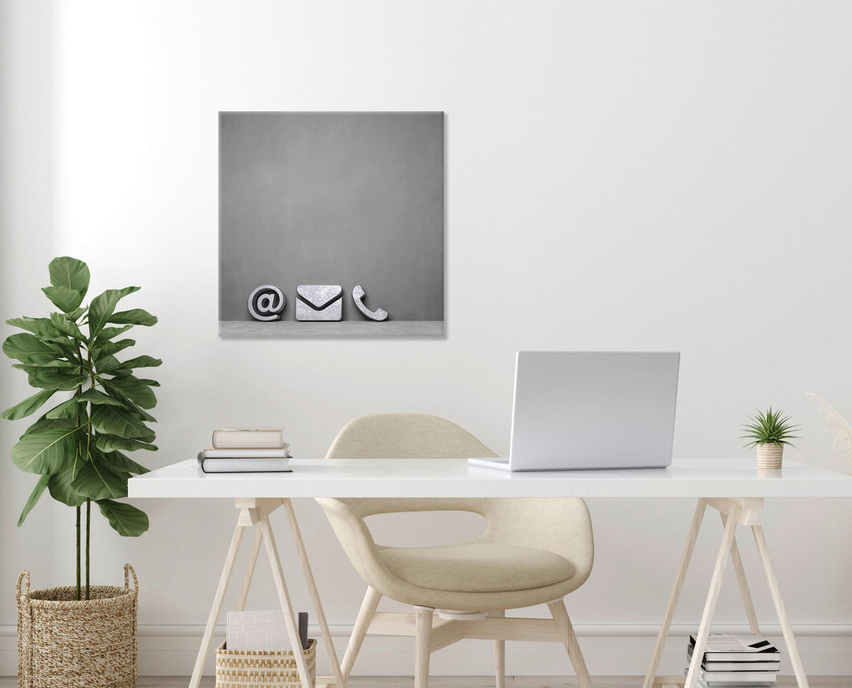 MAGNETTAFEL - Grau, Basics, Glas (50/50/1,5cm) - Euroart