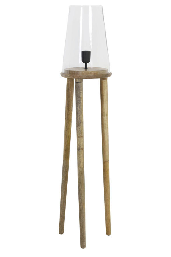 STEHLEUCHTE  28/125/28 cm   - Hellbraun, Basics, Glas/Holz (28/125/28cm) - Light & Living