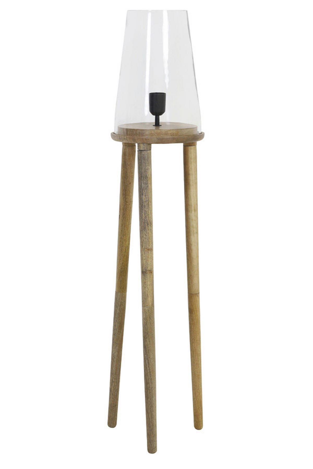 STEHLEUCHTE  28/125/28 cm   - Hellbraun, Basics, Glas/Holz (28/125/28cm) - Light & Living