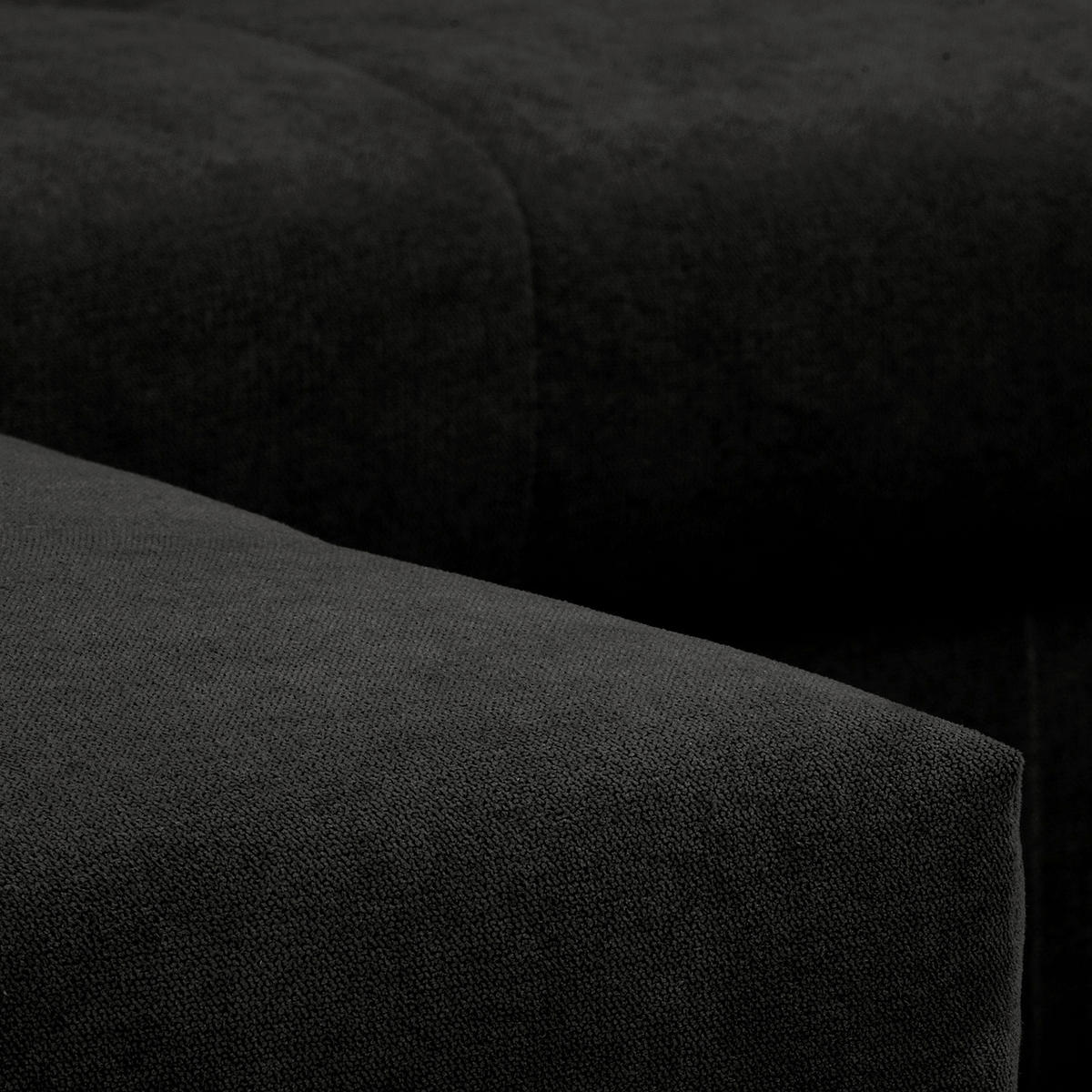 ECKSOFA inkl. Hocker Ariella Schwarz Mikrofaser Rückenkissen, Hocker  - Schwarz/Naturfarben, Design, Holz/Textil (161/231cm) - Livetastic