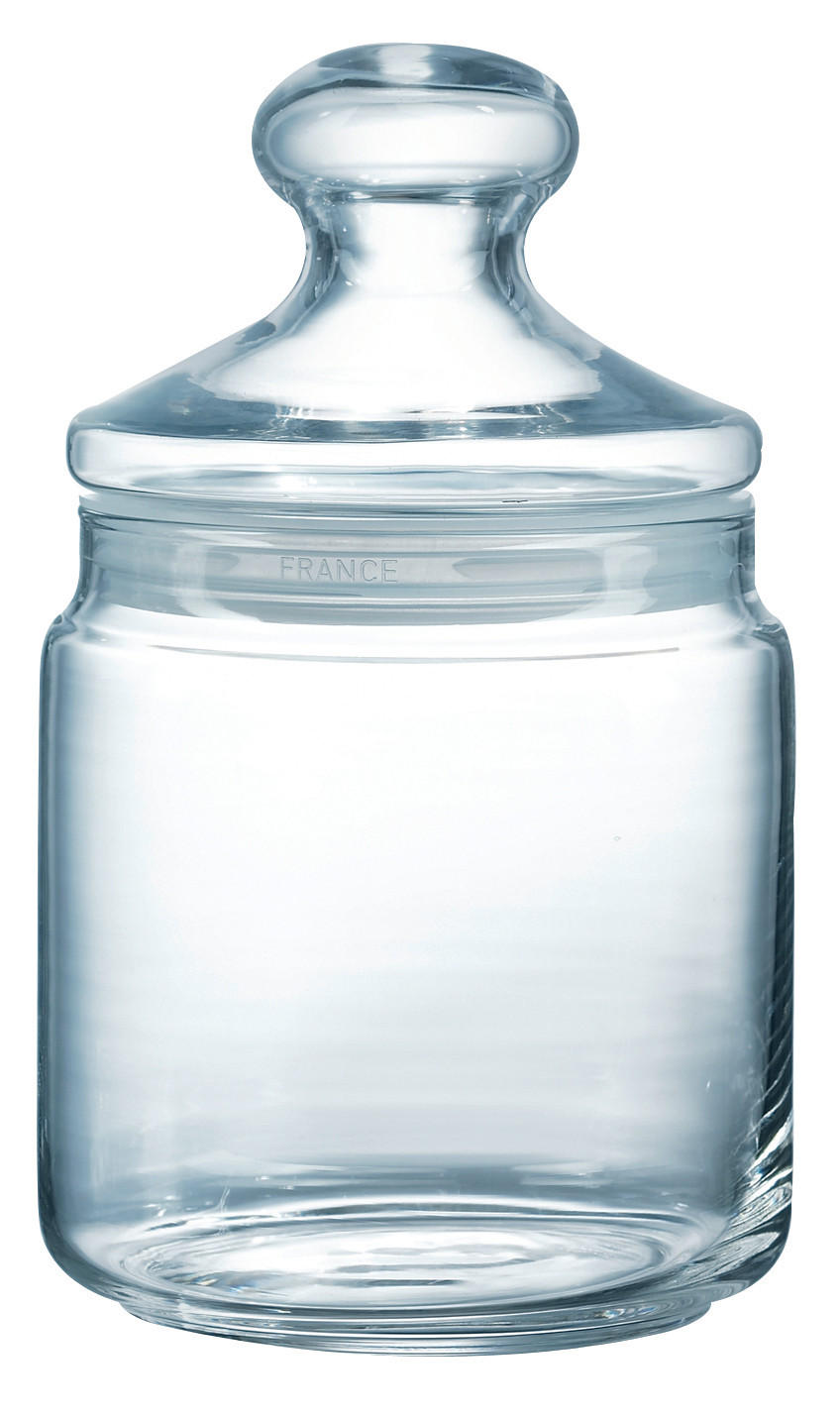 ÜVEG ÉTELTÁROLÓ  0.75 l  - barna/áttetsző, Basics, üveg/papír (0,75l)