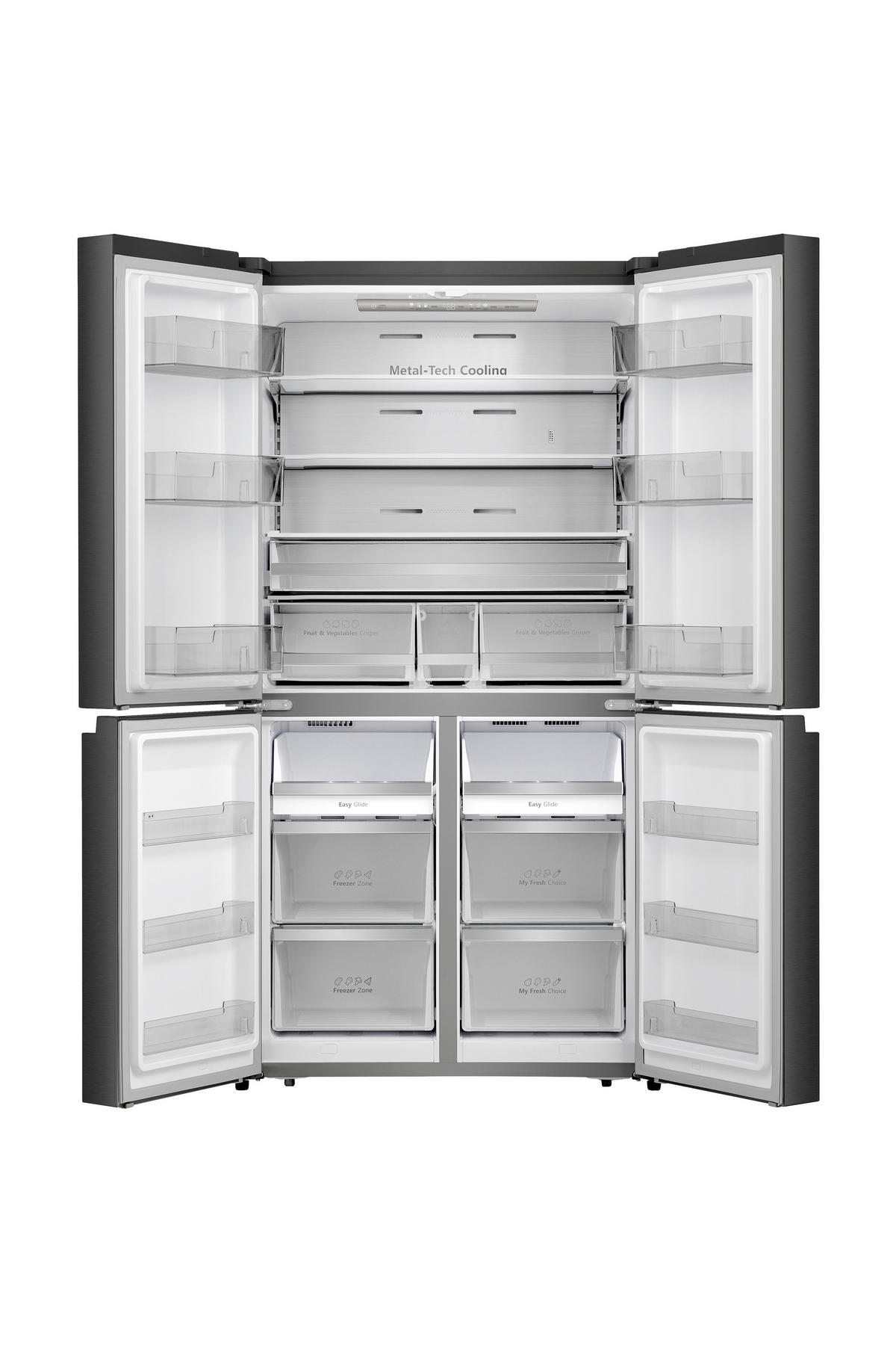 MULTI-DOOR 91,2/178,5/72,5 cm RQ758N4SAFE  - Schwarz, MODERN, Metall (91,2/178,5/72,5cm) - Hisense