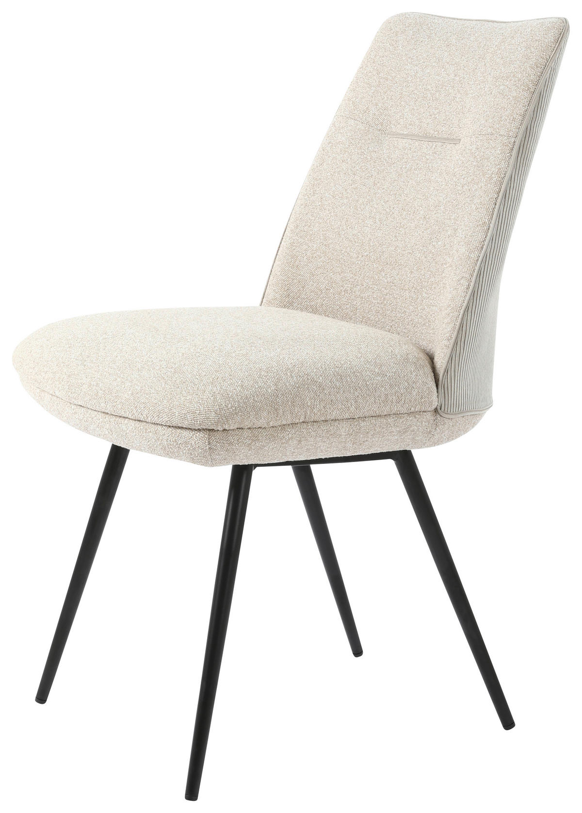 STOL, kovina, tekstil krem barve  - črna/krem barve, Design, kovina/tekstil (48/86/62cm) - Carryhome