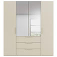 DREHTÜRENSCHRANK 201/235/61 cm,  in Champagner, 4-türig  - Champagner, Basics, Glas/Holzwerkstoff (201/235/61cm) - Novel