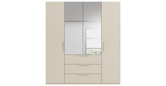 DREHTÜRENSCHRANK 201/235/61 cm,  in Champagner, 4-türig  - Champagner, Basics, Glas/Holzwerkstoff (201/235/61cm) - Novel