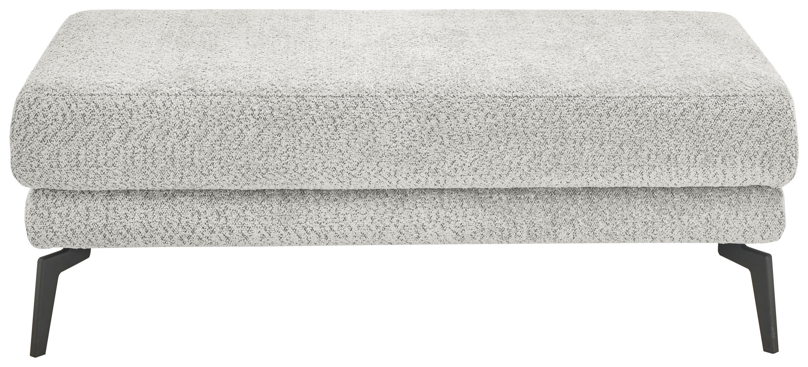 HOCKER Chenille Hellgrau  - Hellgrau/Schwarz, KONVENTIONELL, Textil/Metall (130/44/68cm) - SetOne by Musterring
