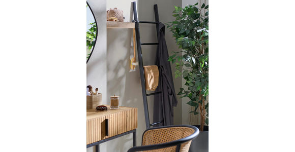 KONSOLENTISCH in Holz, Metall 80/38/80 cm    - Eichefarben/Schwarz, Natur, Holz/Metall (80/38/80cm) - Linea Natura