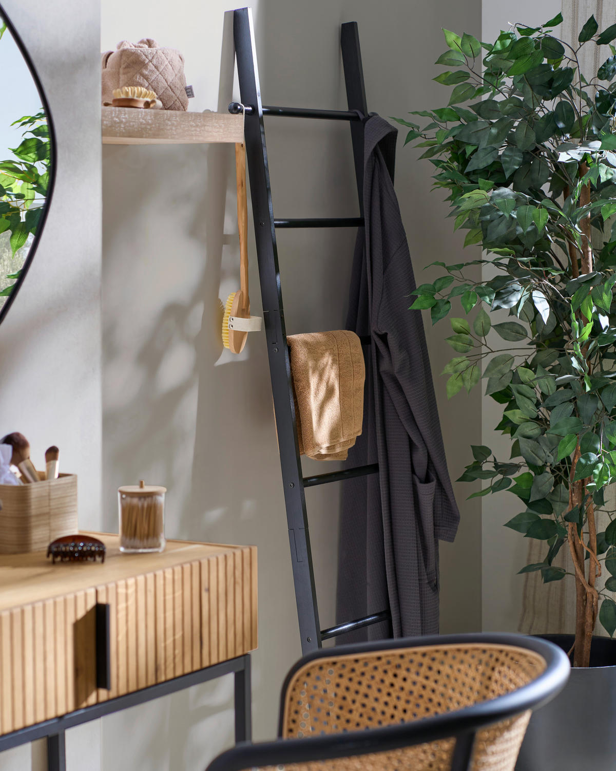 KONSOLBORD i trä, metall 80/38/80 cm    - svart/ekfärgad, Natur, metall/trä (80/38/80cm) - Linea Natura