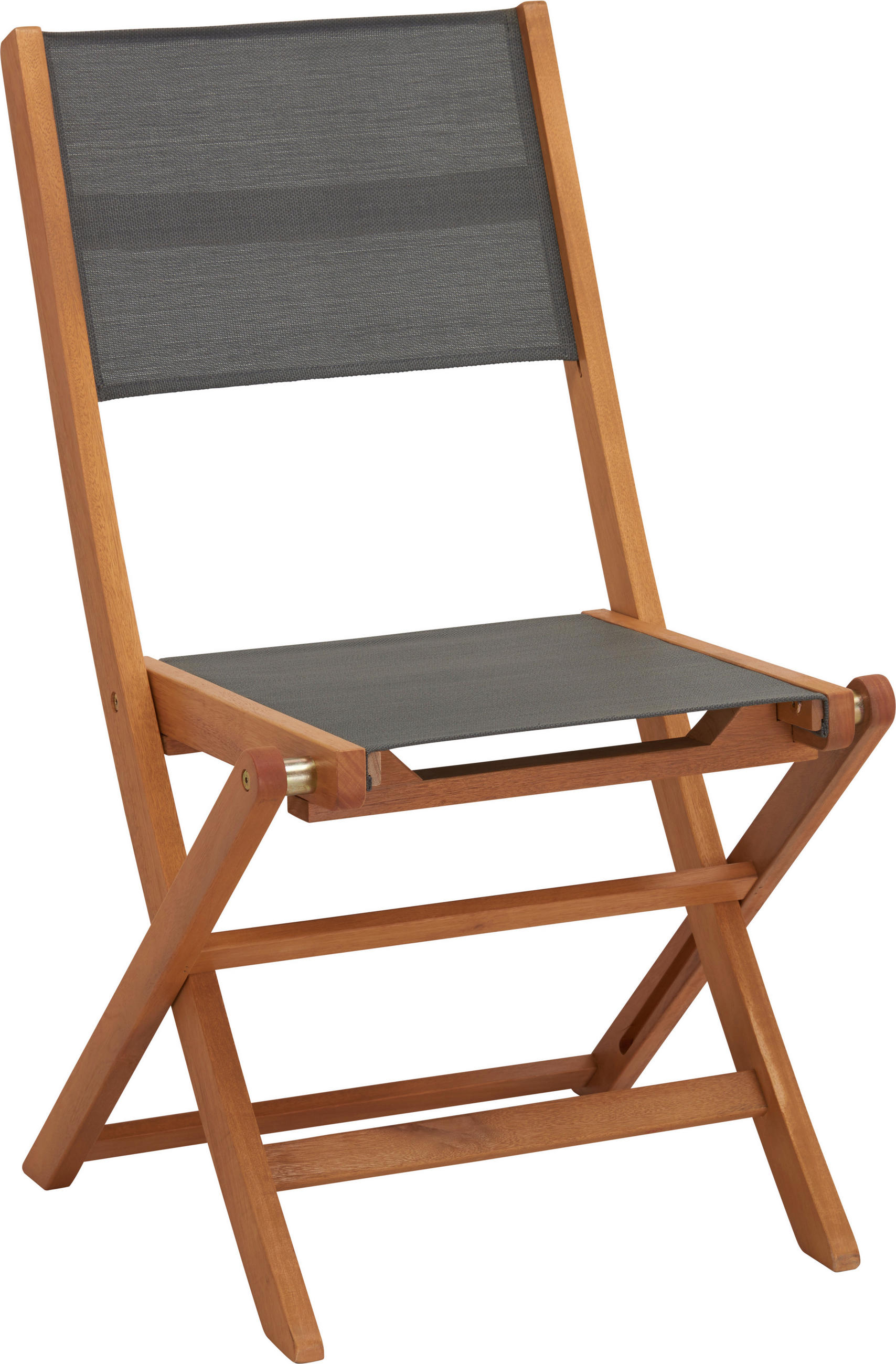 GARTENKLAPPSESSEL Eukalyptusholz Braun, Grau  - Braun/Grau, ROMANTIK / LANDHAUS, Holz/Textil (50/90/58cm) - Ambia Garden