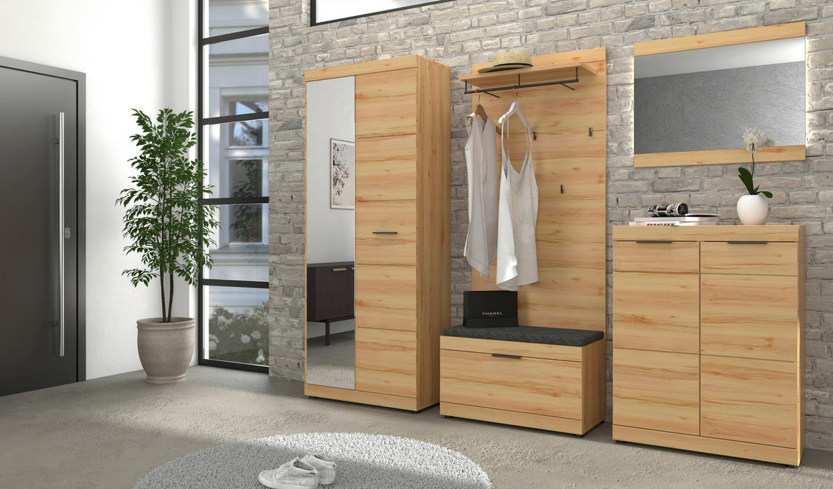 GARDEROBE 5-teilig  in 270/200/40 cm  - Buchefarben, KONVENTIONELL, Holzwerkstoff/Textil (270/200/40cm) - Cantus