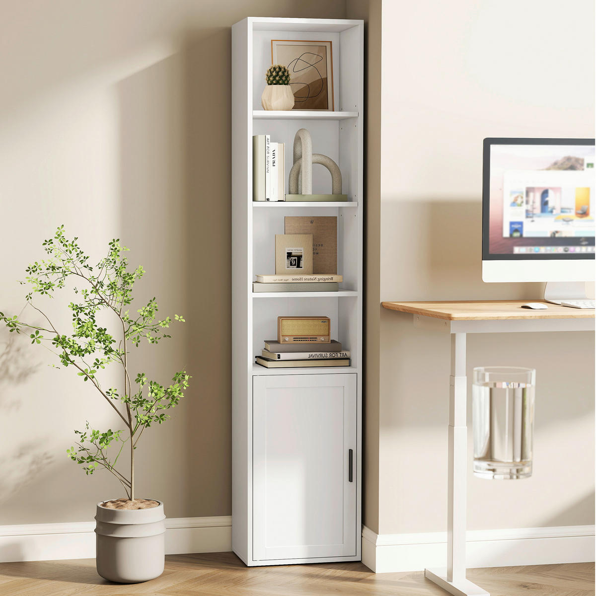 REGAL Weiß  - Schwarz/Weiß, Trend, Holzwerkstoff/Metall (31,8/175/24cm) - Boxxx