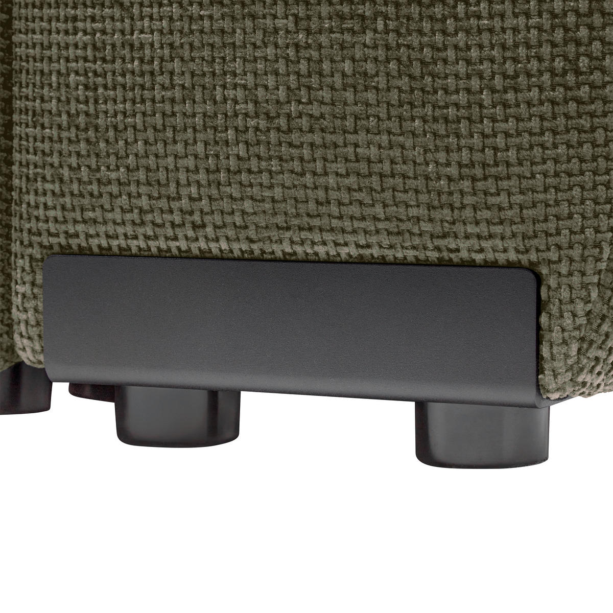 ECKSOFA Flachgewebe Olivgrün  - Schwarz Hochglanz/Olivgrün, Modern, Textil/Metall (166/93/273cm) - MID.YOU