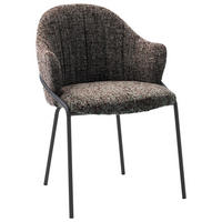 ARMLEHNSTUHL  in beflockt  - Anthrazit/Schwarz, Design, Textil/Metall (55/84/55cm) - Emilio Belluti
