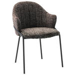 ARMLEHNSTUHL  in beflockt  - Anthrazit/Schwarz, Design, Textil/Metall (55/84/55cm) - Belluti