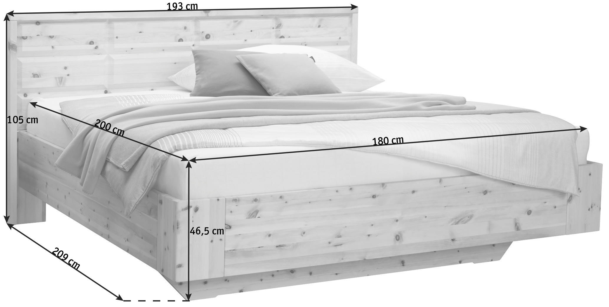 BETT 180/200 cm  in Zirbelkieferfarben  - Zirbelkieferfarben, Natur, Holz (180/200cm) - Valnatura