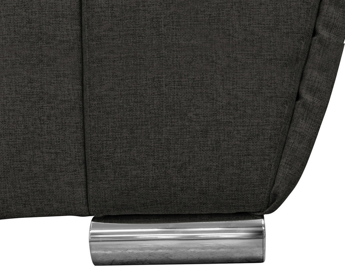 ECKSOFA in Flachgewebe Anthrazit  266/266 cm  - Anthrazit/Silberfarben, Design, Kunststoff/Textil (266/266cm) - Livetastic