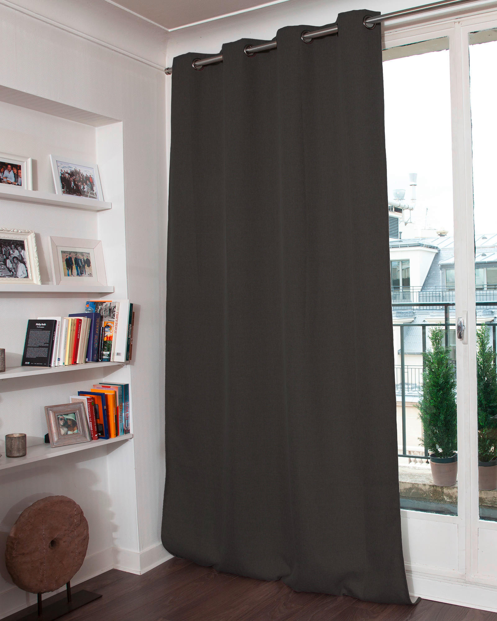 VERDUNKELUNGSVORHANG - Dunkelgrau, Basics, Textil (135/260cm)