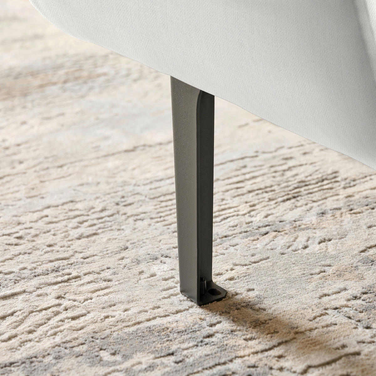 ECKSOFA in Chenille Weiß  311/167 cm  - Schwarz/Weiß, Design, Textil/Metall (311/167cm) - Xora