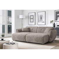 BIGSOFA NELIA Chenille Braun  - Schwarz/Braun, Design, Kunststoff/Textil (252/81/155cm) - P & B