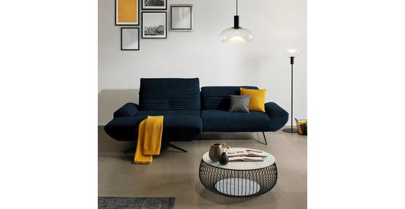 ECKSOFA  in Teddystoff Dunkelblau  170-195/280 cm  - Schwarz/Dunkelblau, Design, Textil/Metall (170-195/280cm) - Dieter Knoll