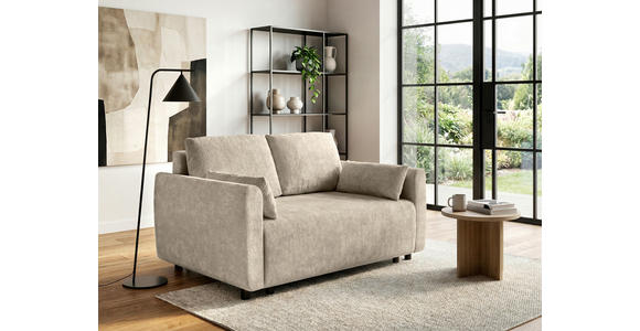 SCHLAFSOFA  in Chenille Beige  - Beige/Schwarz, KONVENTIONELL, Kunststoff/Textil (161/90/108cm) - Carryhome