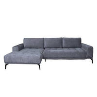 UGAONA GARNITURA siva  - siva/crna, Moderno, drvo (165/285/85cm) - Hom`in