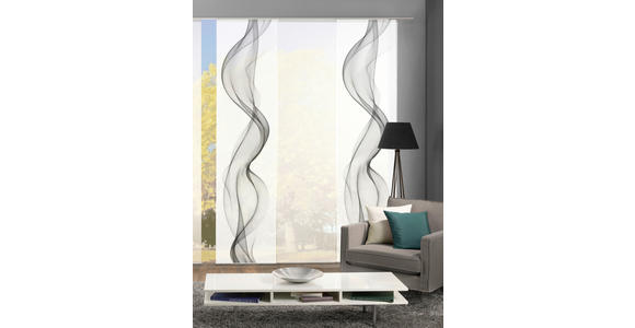 FLÄCHENVORHANG in Grau, Weiß halbtransparent - Weiß/Grau, Design, Textil (60/245cm) - Novel