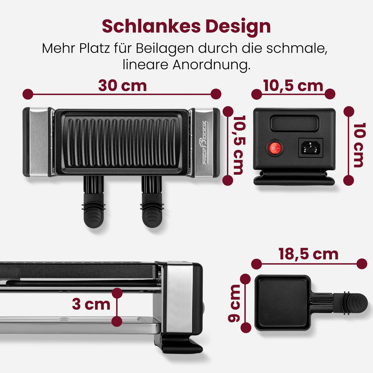 RACLETTE-GRILL  - Edelstahlfarben, Trend, Metall (29,5/10,1/20,6cm) - ProfiCook